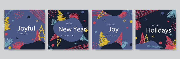 圣诞快乐贺卡时髦抽象图片下载