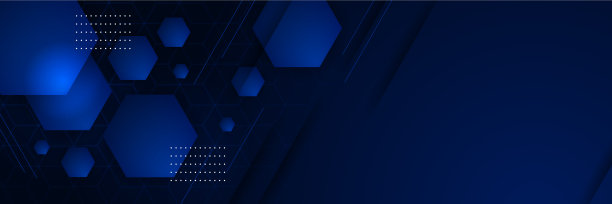 摘要深蓝色技术六边形旗帜图片下载