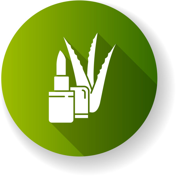 有机唇膏绿色平设计长阴影图片下载