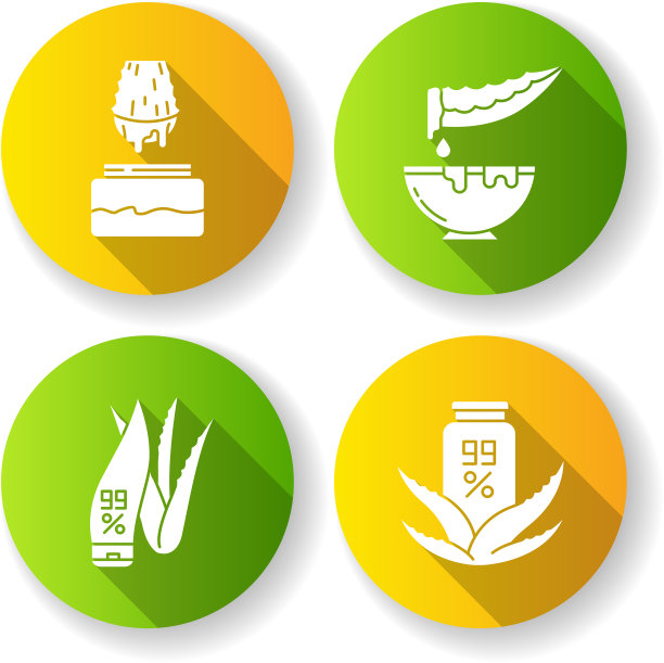 芦荟扁设计长影子字形图标集图片下载