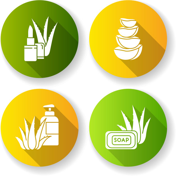 芦荟扁设计长影子字形图标集图片下载