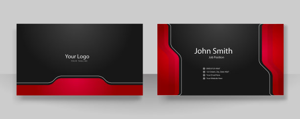 现代红黑名片-创意和图片下载