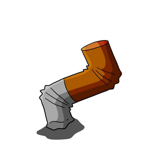 白色背景的卡通烟蒂图片下载