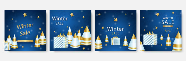 冬季圣诞年底销售销售社交媒体图片下载