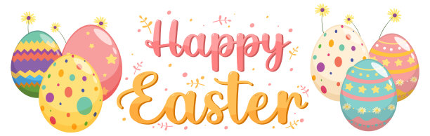 快乐的复活节设计与装饰蛋图片下载