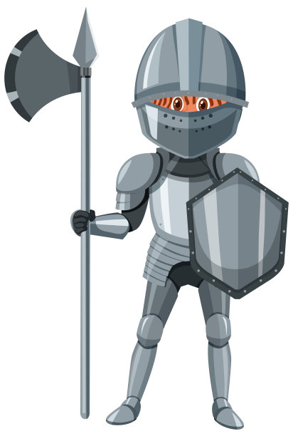 孤立的中世纪骑士穿着盔甲服装图片下载