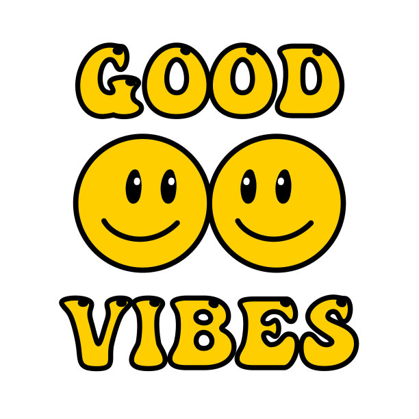 甜美的微笑刻字的复古插图。复古迷幻融化笑脸标志。滴水微笑打印文字。一个好心情。积极的emoji贴纸。矢量groovy表情符号脸。图片下载