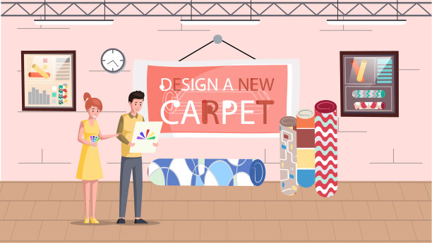 男女选择家用纺织品地毯图片下载