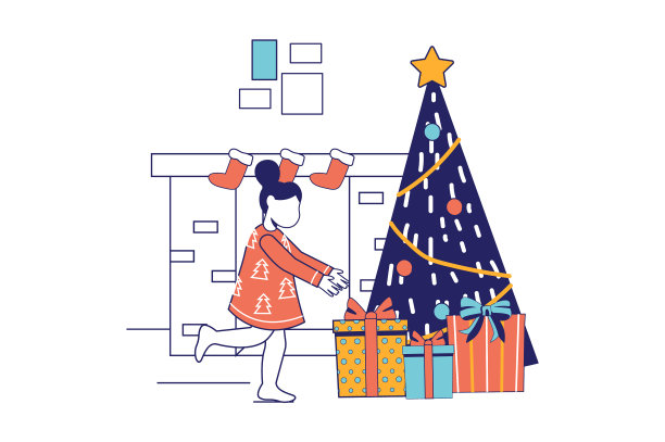 圣诞快乐的概念在平线设计图片下载