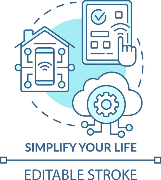 简化你的生活蓝色概念图标图片下载