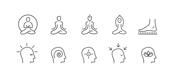 瑜伽设置大纲图标集合为图片下载