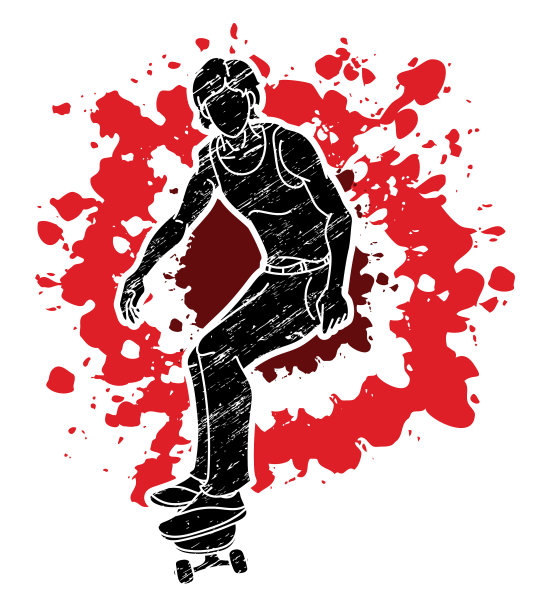 极限运动滑板玩家的动作图片下载