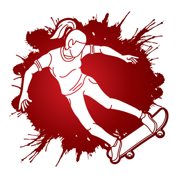 极限运动滑板玩家的动作图片下载