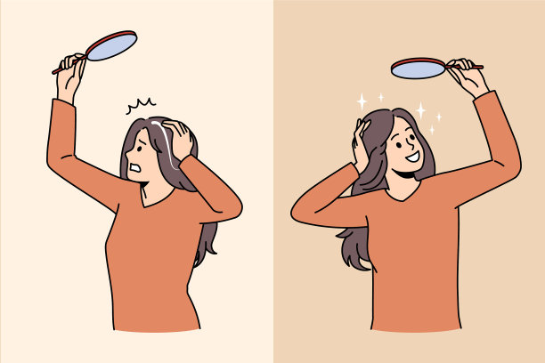 灰白头发和有色头发的概念图片下载