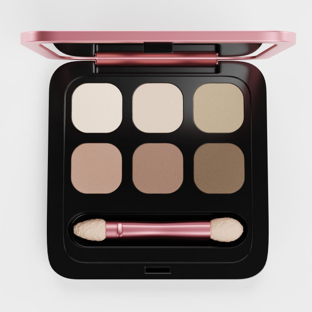 逼真的3D渲染眼影调色板图片下载