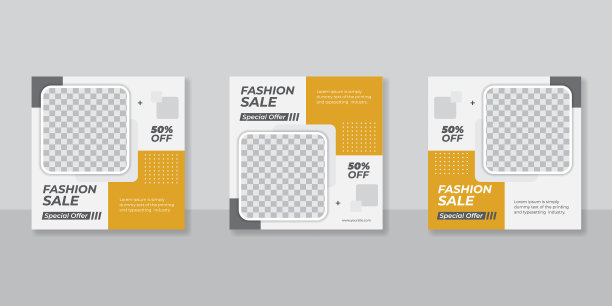 时尚销售横幅社交媒体后模板图片下载