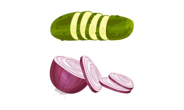 鲜黄瓜片和红洋葱图片下载