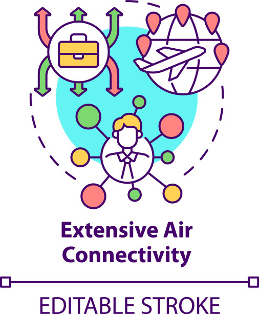 广泛的空中连接概念图标图片下载