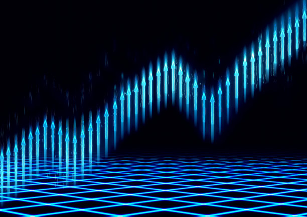 蓝光图表图的3D插图图片下载