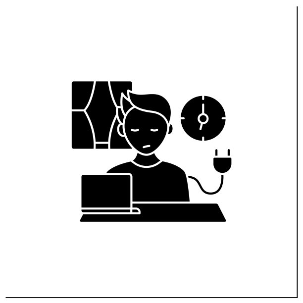 远程工作字形图标图片下载