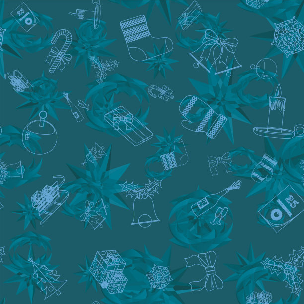 无缝图案与圣诞符号的图标图片下载