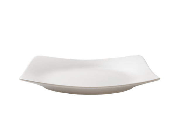 玻璃方形板孤立在白色背景。透视图图片下载