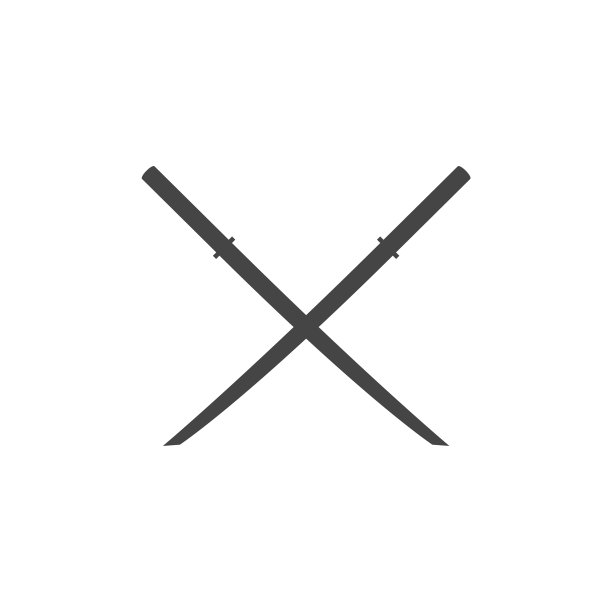 两把交叉武士刀徽章图片下载