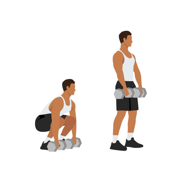 男子做哑铃硬举运动平图片下载