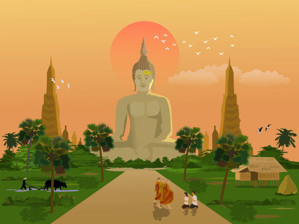 一个和尚走在路上图片下载