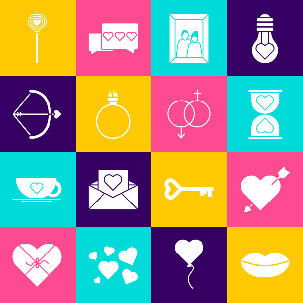 用心和箭把微笑的嘴唇镶上图片下载