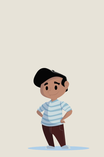 一个农民男孩的插图图片下载