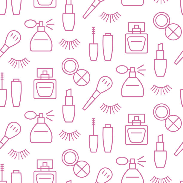 图案与彩妆产品无缝衔接，时尚化妆工具icon图片下载