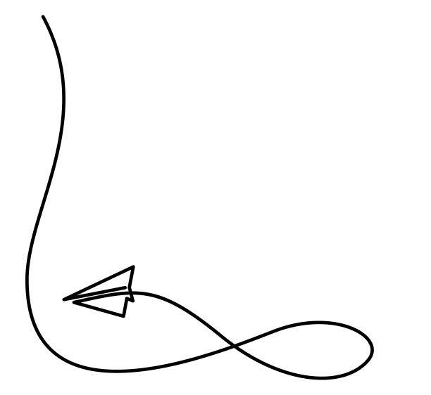 单线画飞机纸飞行角框装饰图片下载