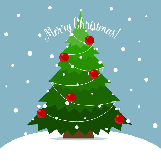 圣诞树和圣诞装饰快乐图片下载