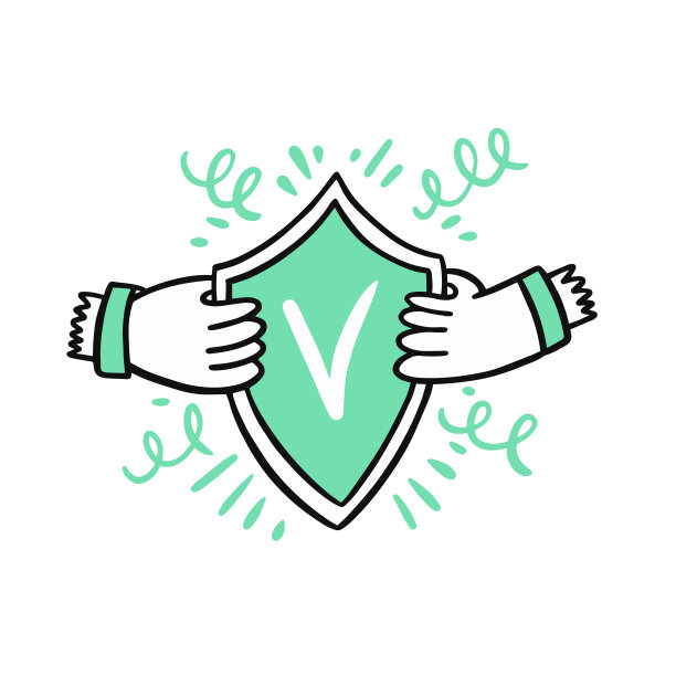 手带保护检查标志。涂鸦图标。图片下载