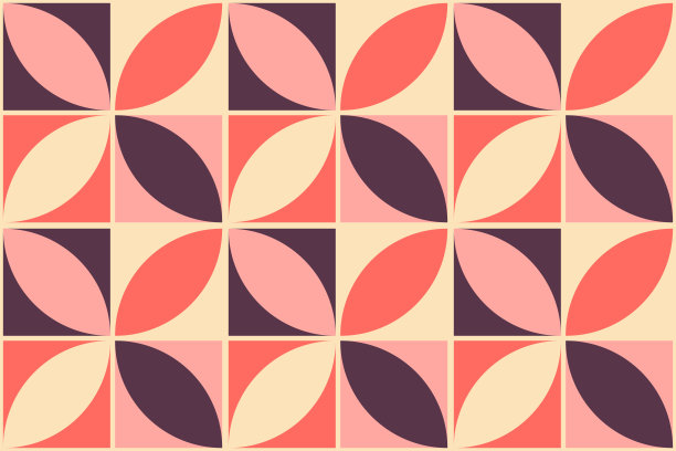 几何抽象复古风格图案与简单的形状图片下载