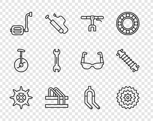 设定线自行车链轮曲柄盒图片下载