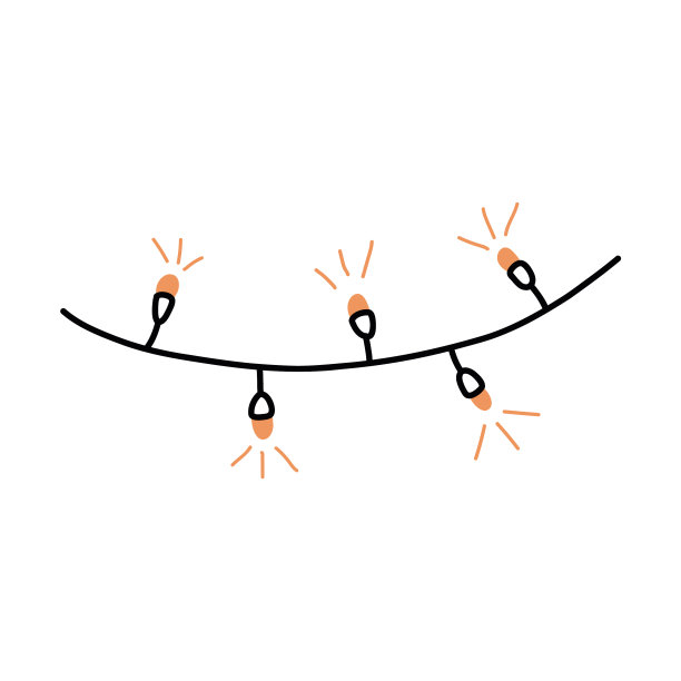 用发光的灯泡装饰圣诞和新年花环图片下载