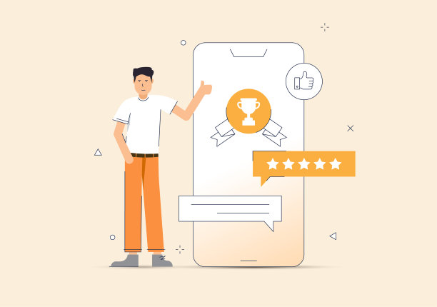 手机屏幕向量展示顾客满意概念图片下载