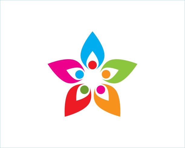 五彩缤纷的五角星花瓣花图片下载