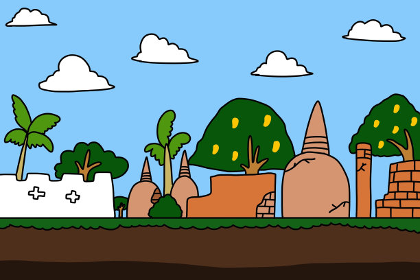 大城府观旧城历史古卡通楼图片下载