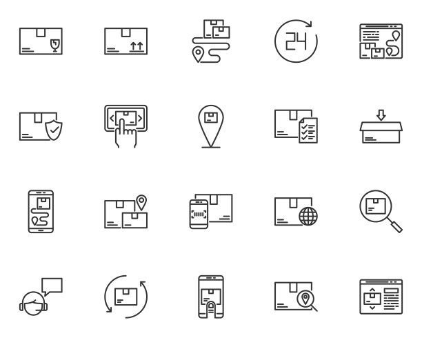 集配送线图标，物流，运输图片下载