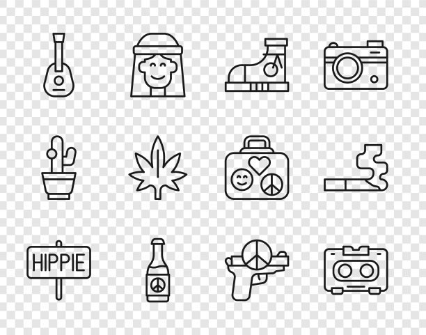 设置线和平的复古音频磁带图片下载