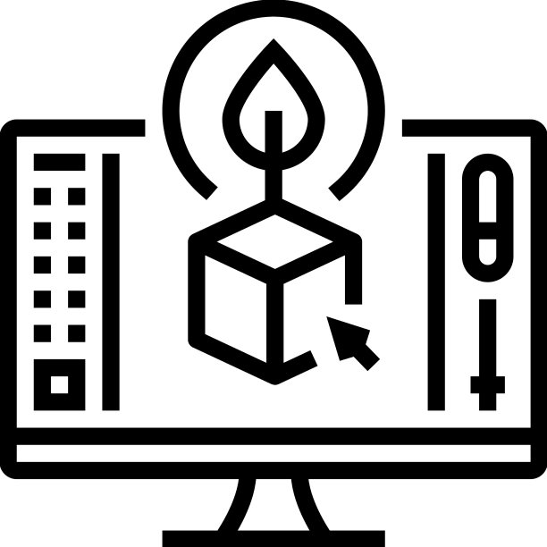 可持续设计线条3D图标图片下载