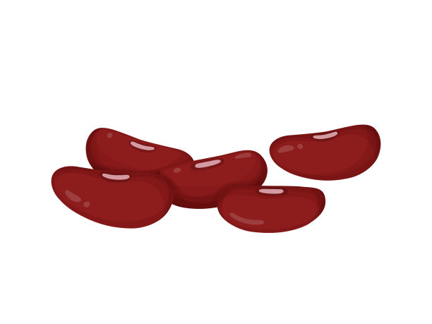 芸豆红豆卡通风格健康图片下载