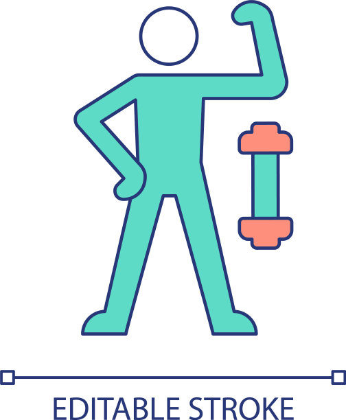 运动锻炼健康生活RGB彩色图标图片下载