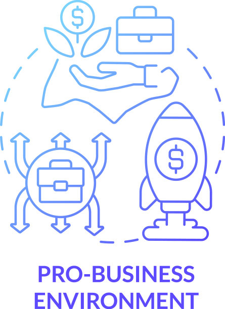 亲商业环境的蓝色梯度概念图片下载