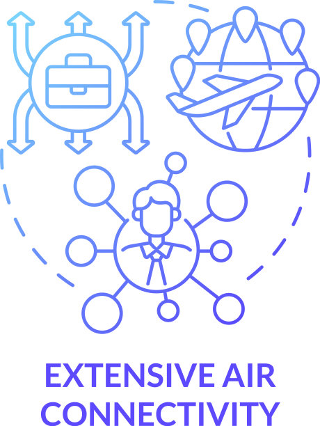 广泛的空中连接蓝色梯度概念图片下载