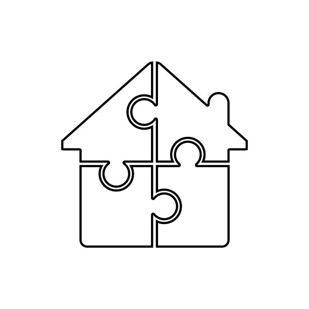 房屋拼图图标商业建筑图片下载