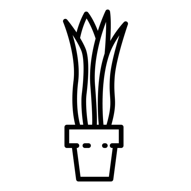 家庭办公室植物平面图标孤立在白色上图片下载